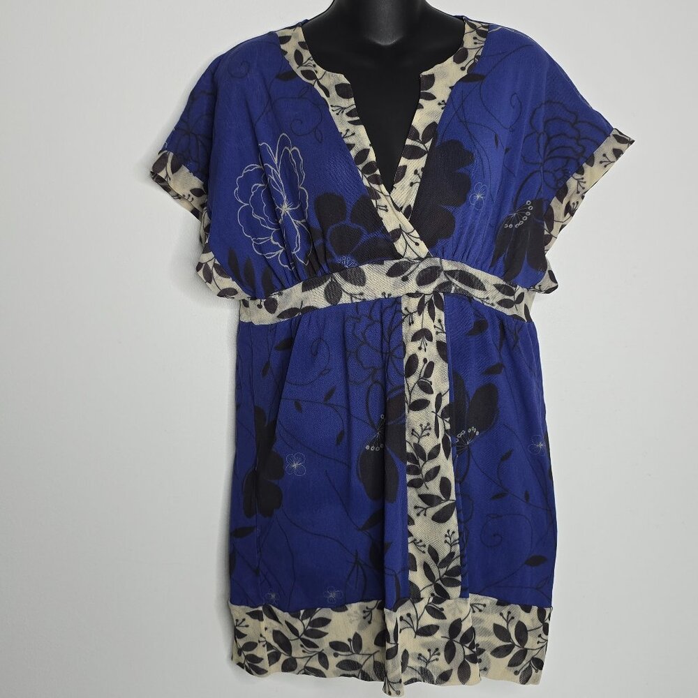 Vintage Sweet Pea Top Women Large Floral Babydoll Y2K 90s Mesh‎ Fairy Whimsigoth